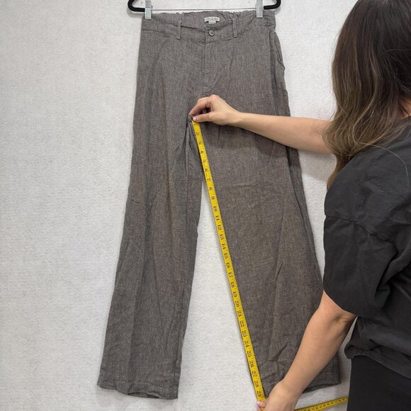 Carbon2Cobalt Pants Womens 6 Linen Blend Wide Leg Casual Relaxed Elastic Waist - Picture 4 of 13